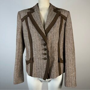 ❤️ Bliss Elegant Brown and Tan Blazer 12